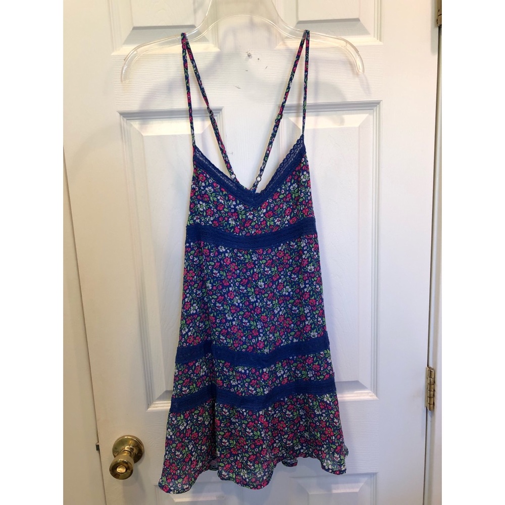 Floral Lace Trim Mini Dress